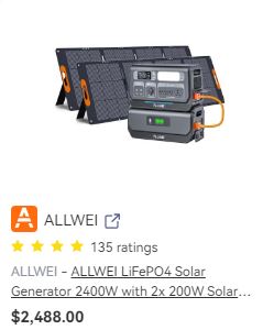 2400 solar generator