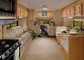 Interior living area front with Matrix Green interior and Oak cabinetry